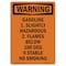 Signmission OSHA Warning Sign, 10" Height, Rigid Plastic, Gasoline 1. Slightly Hazardous, Portrait OS-WS-P-710-V-13208 - alternate 1